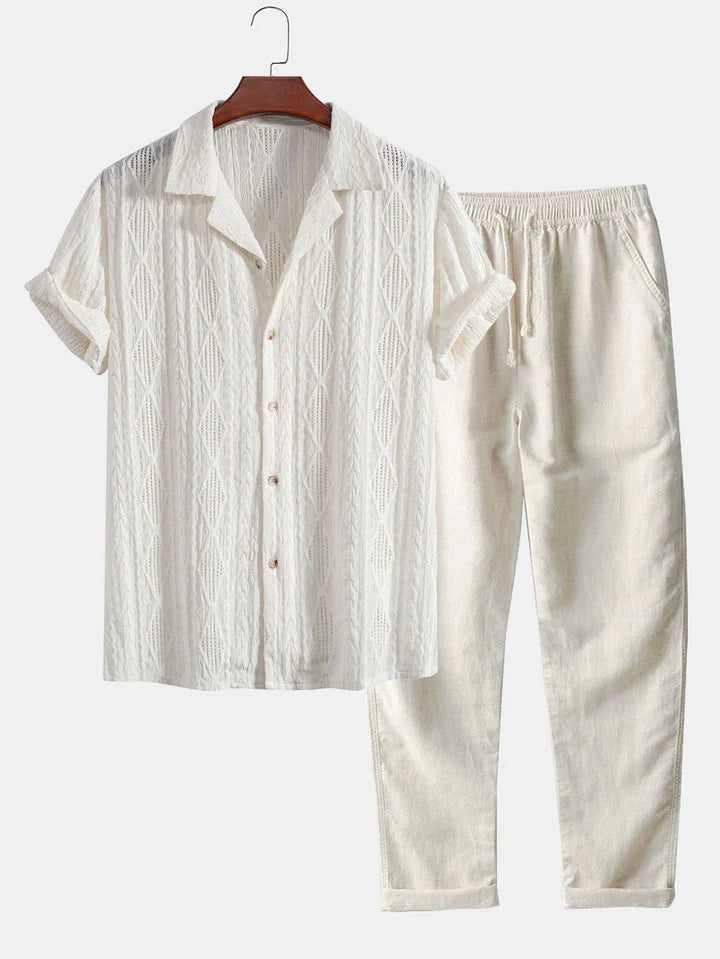 Havana Shirt & Straight Leg Linen Pants