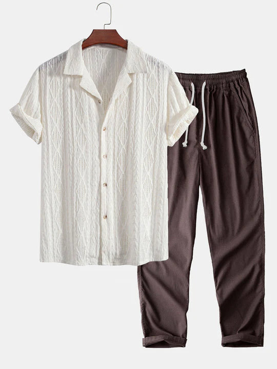 Havana Shirt & Straight Leg Linen Pants