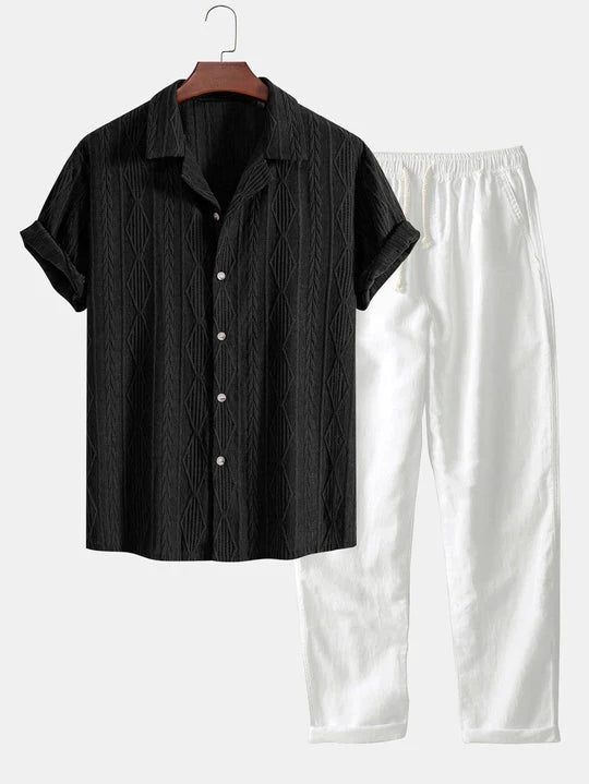 Havana Shirt & Straight Leg Linen Pants